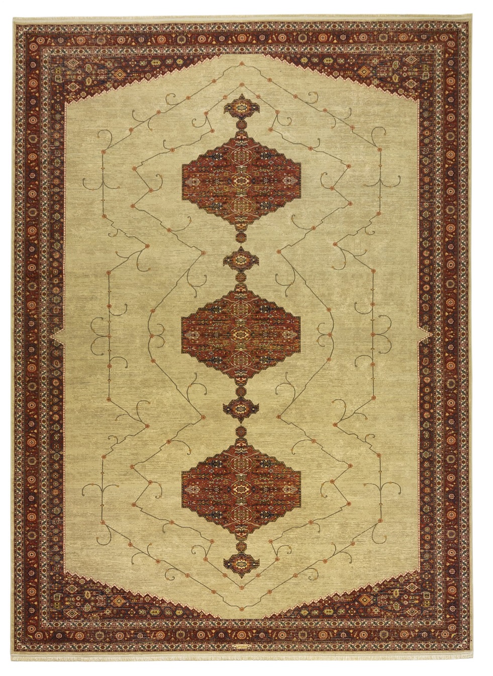 فرش ماشینی طرح سه گل